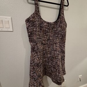 Eloquii Tweed Mini Dress in Black and Brown